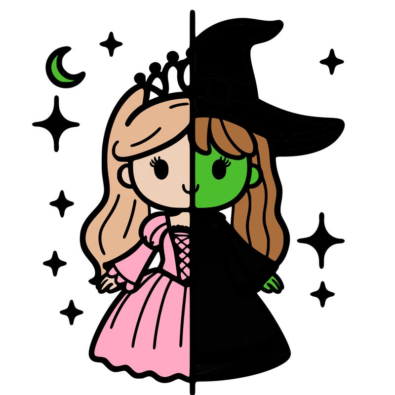 split princess and witch