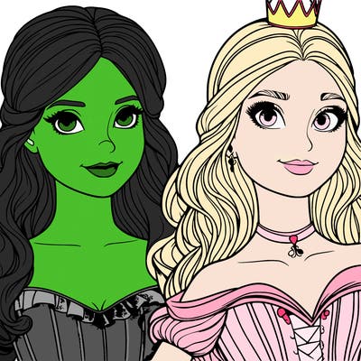 elfaba and glinda realistic girls