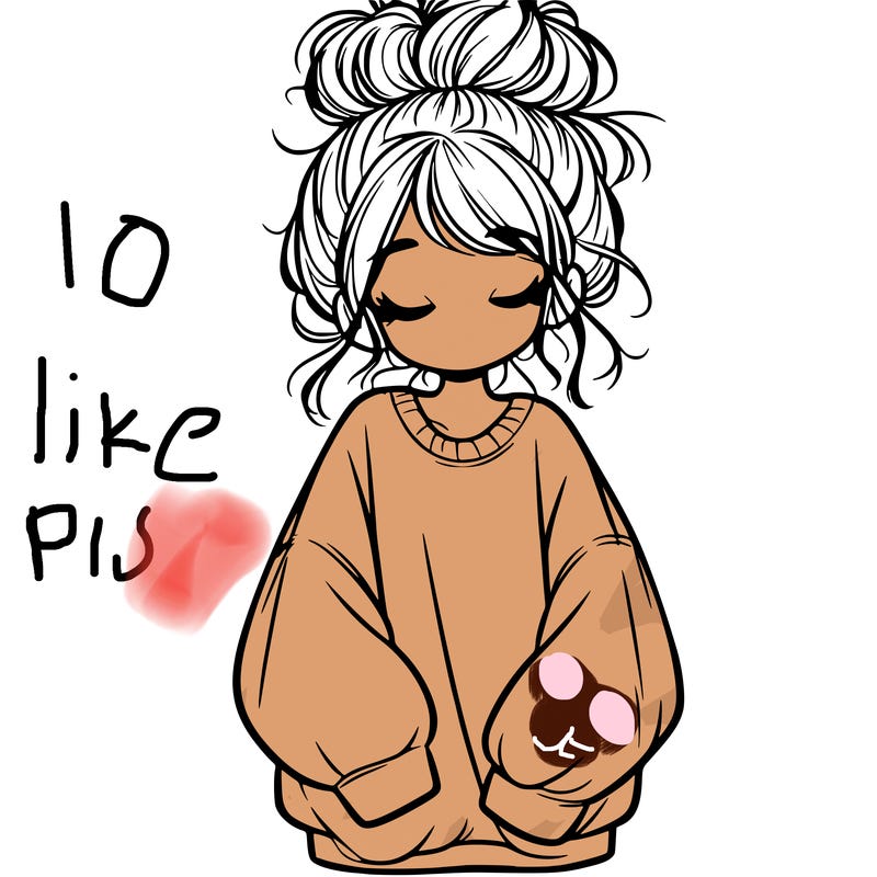 girl with baggy sweatshirt and messy bun