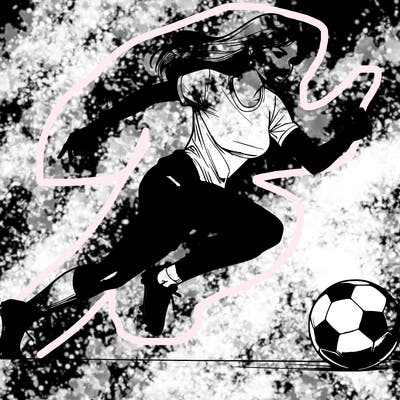 realistic woman playing soccer