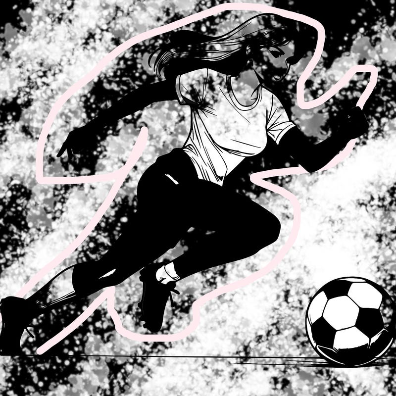 realistic woman playing soccer
