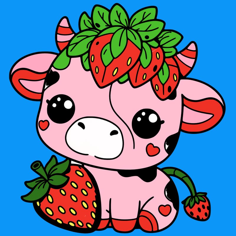 cute strawberry cow