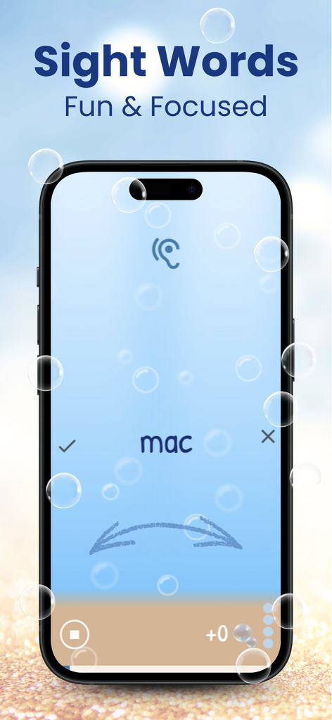 Learn to Read Autism ADHD - Minimalist reading interface for learning sight words in a distraction-free app for autism and ADHD