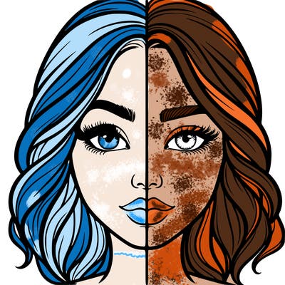 realistic girl split half