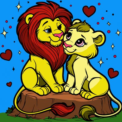 lion and lioness inlove