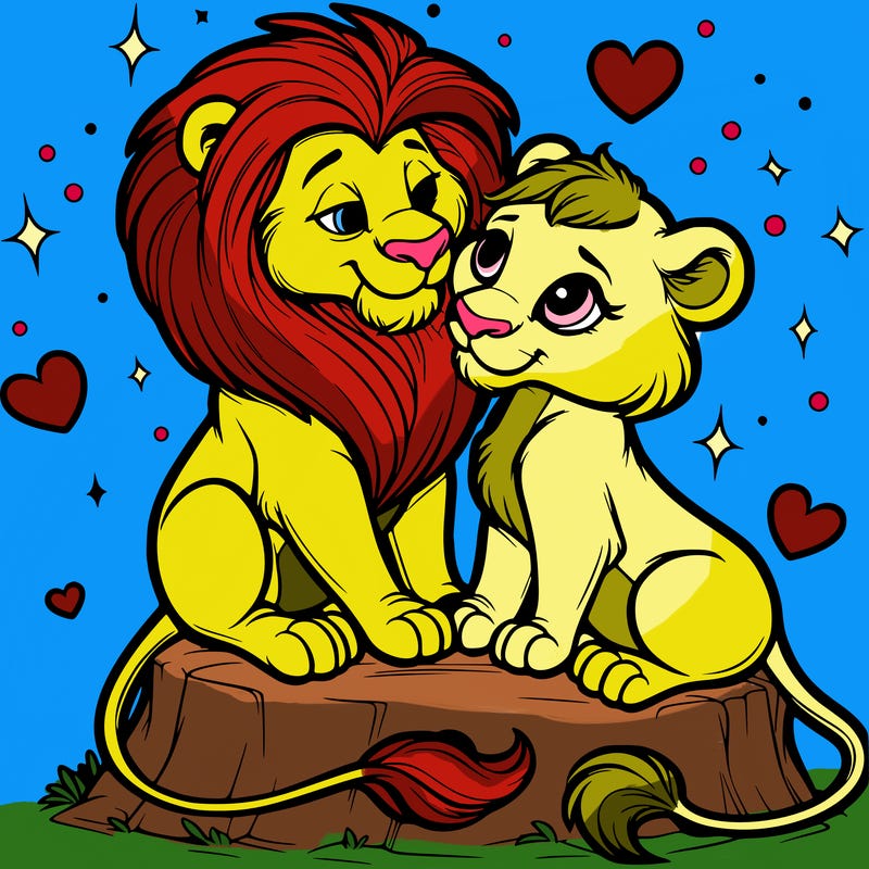 lion and lioness inlove
