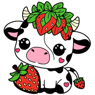 cute strawberry cow