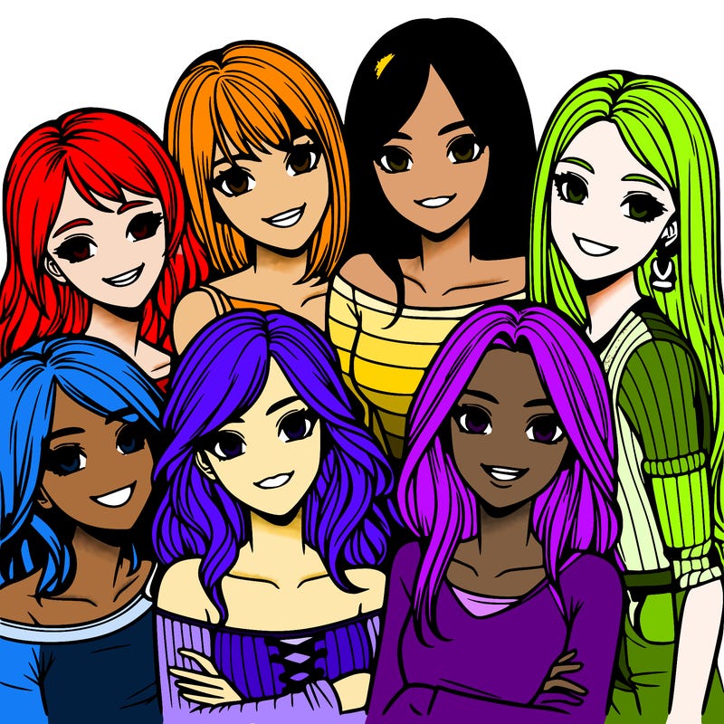 realistic groups of girl friends