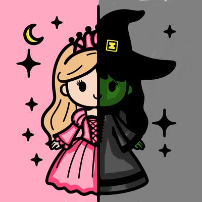 split princess and witch