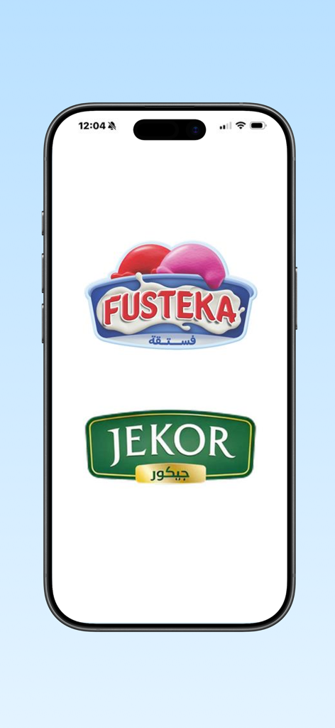 Pantalla de inicio de la aplicación Fusteka Group con los logotipos de Fusteka y Jekor.