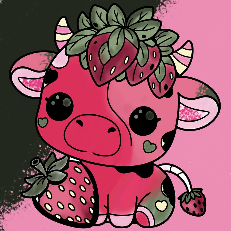 cute strawberry cow