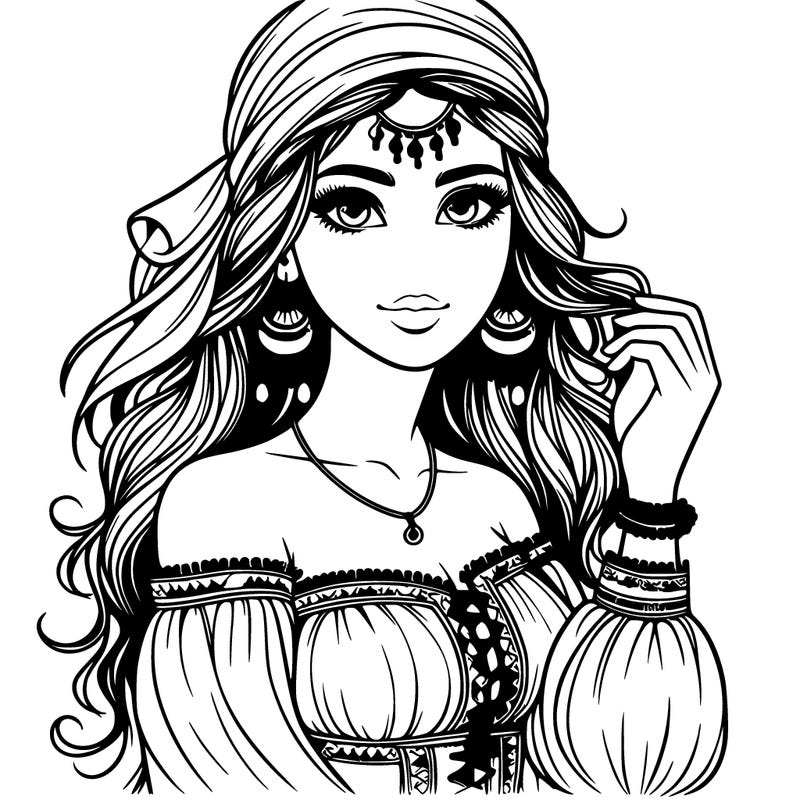 realistic beautiful gypsy woman