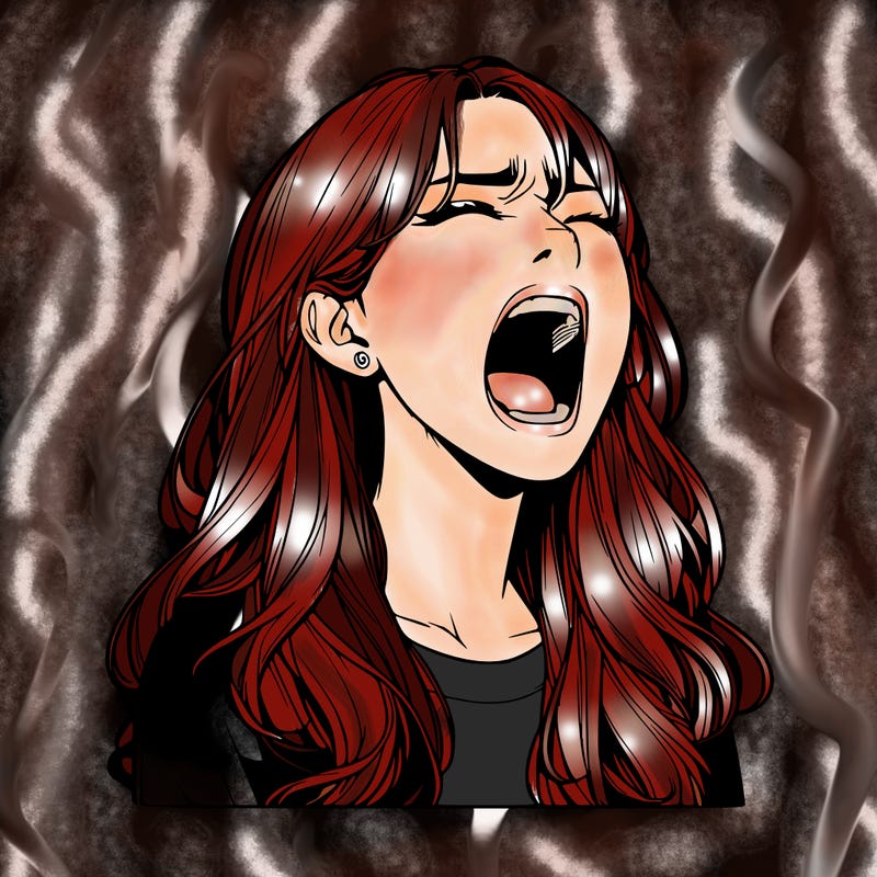 screaming realistic, girl