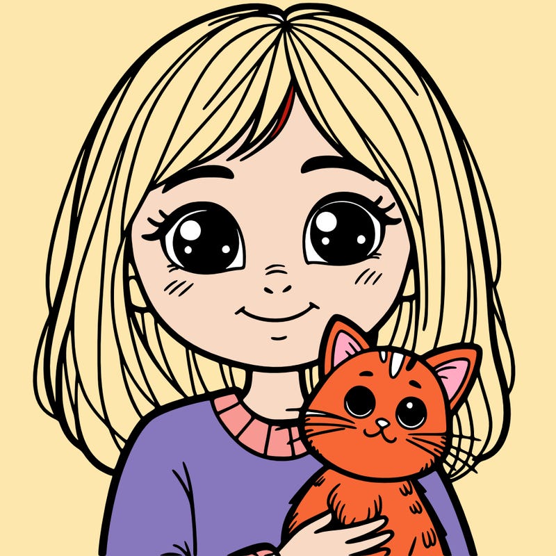 girl with a cat