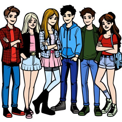 group of teenage friends