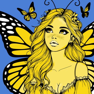 butterfly fairy realistic girl