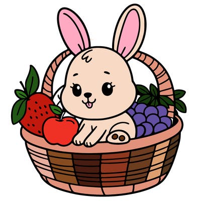 bunny in a fruit basket