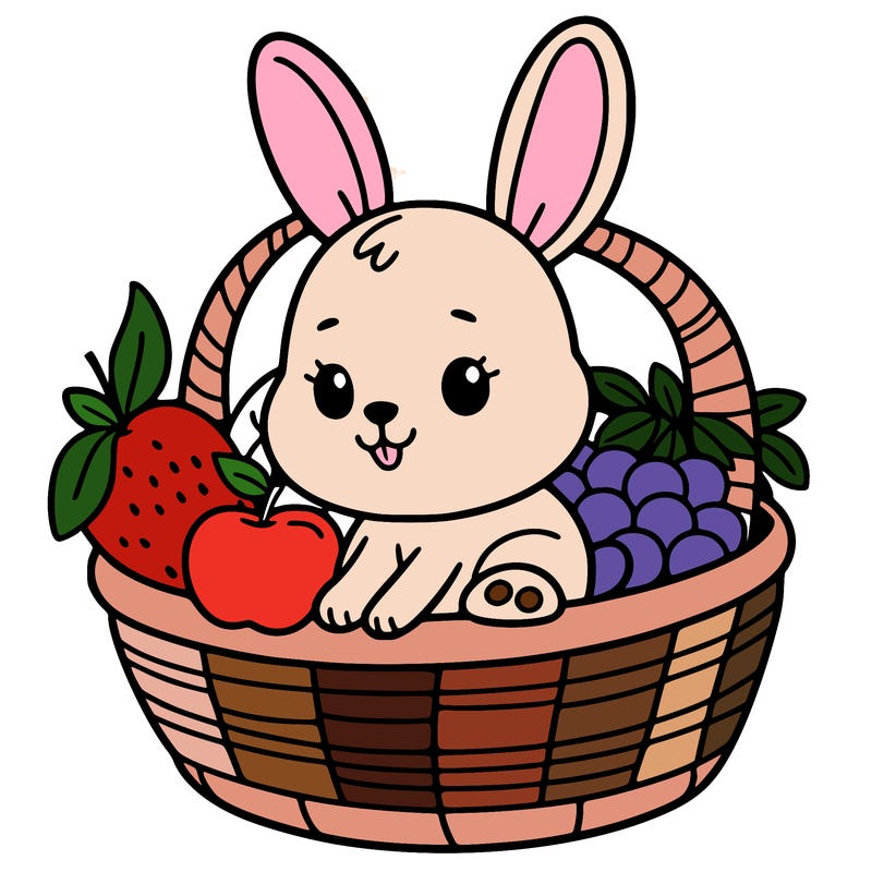 bunny in a fruit basket