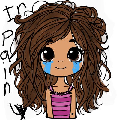 messy hair pretty  little  girl