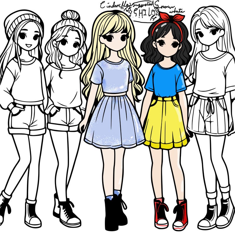 a group of five girls