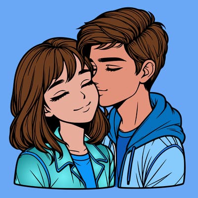 realistic girl and boy  love