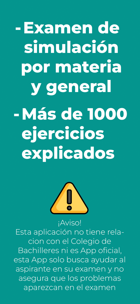 Pantalla que muestra las funciones de estudio para el examen Exacer Colbach, incluidas simulaciones y más de 1000 ejercicios.