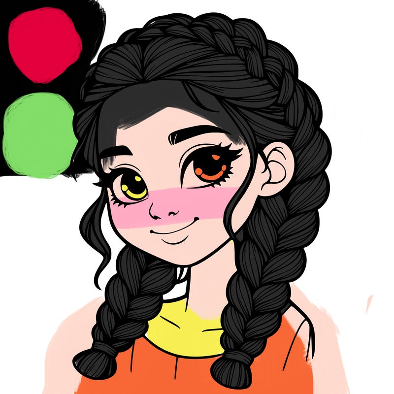 girl with braids realistic