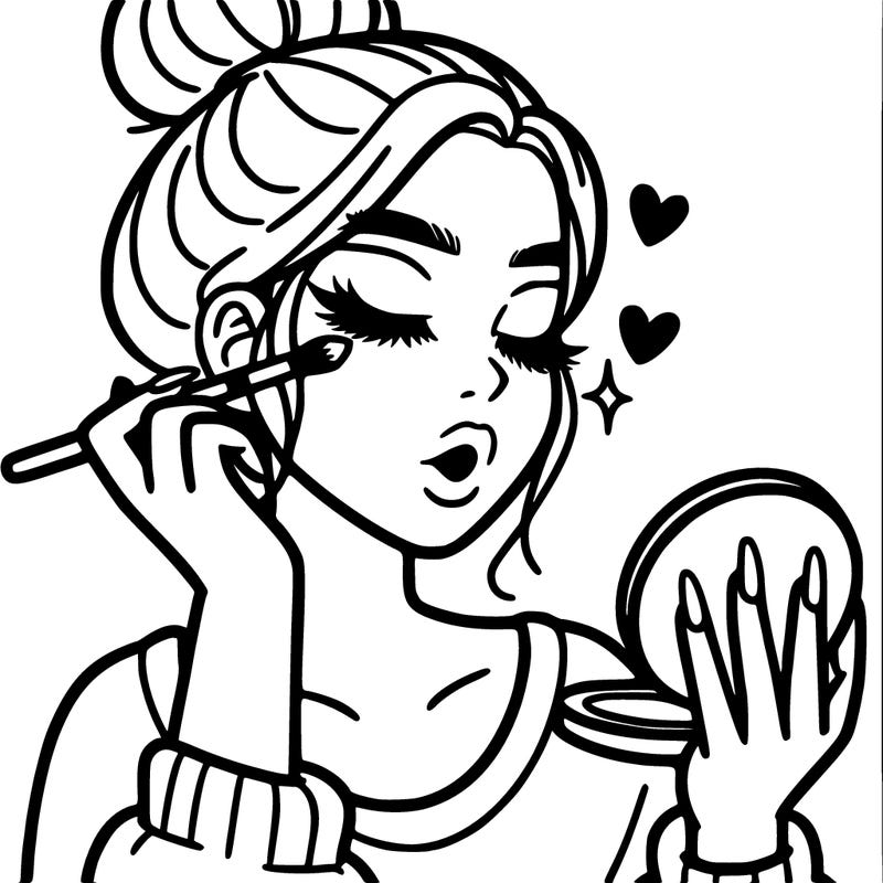 aesthetic girl doing her makeup