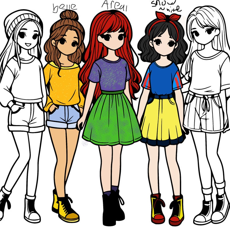 a group of five girls