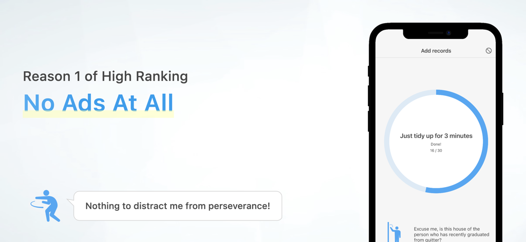 Una captura de pantalla de la aplicación Habit que destaca su interfaz sin anuncios y el círculo de progreso minimalista para las metas diarias.