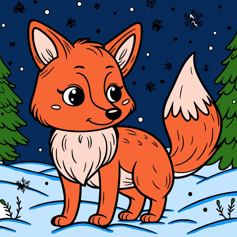 a fox in the snow