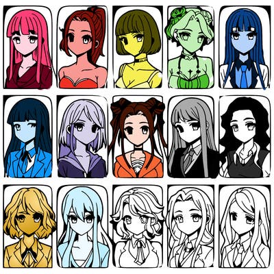 girls that look diffrent anime