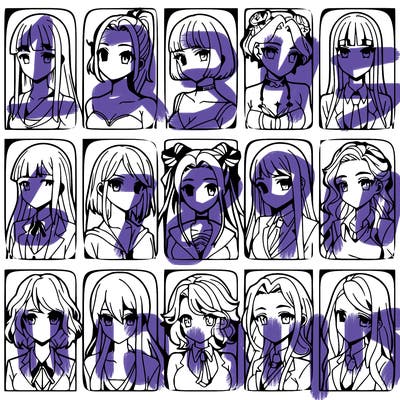 girls that look diffrent anime