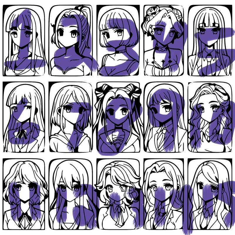 girls that look diffrent anime