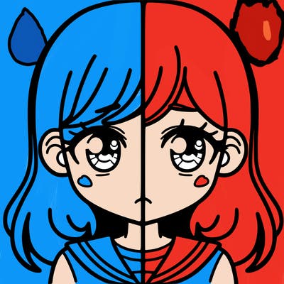 a split of a girl