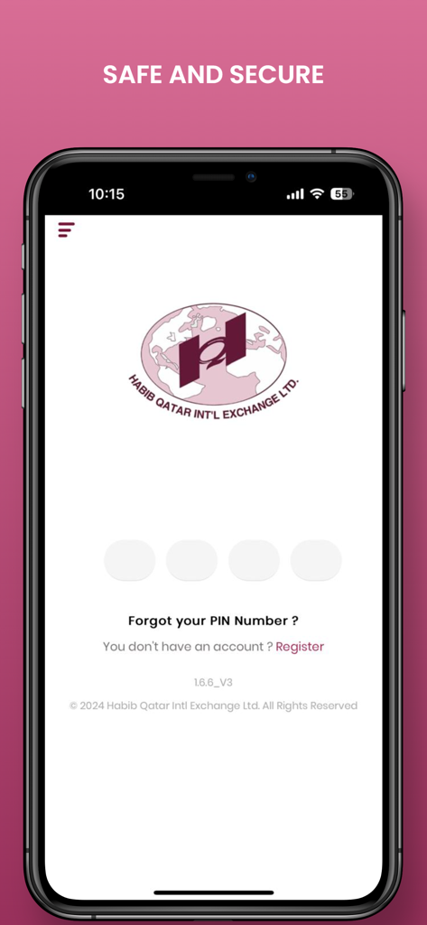 Habib Exchange - Habib Exchange mobile app login screen featuring PIN entry and official logo