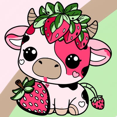 cute strawberry cow