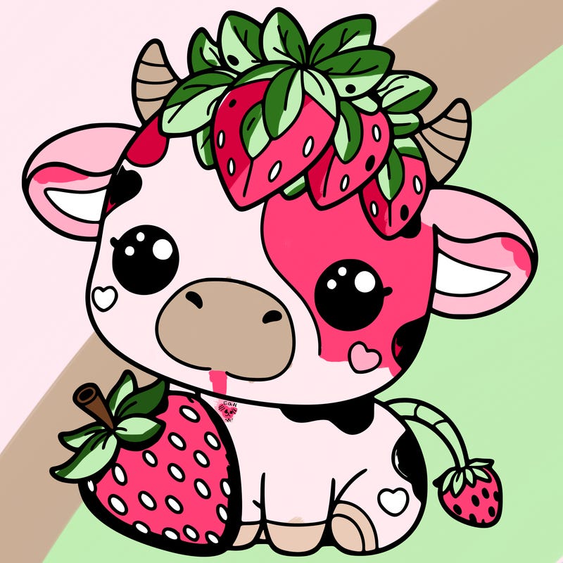 cute strawberry cow
