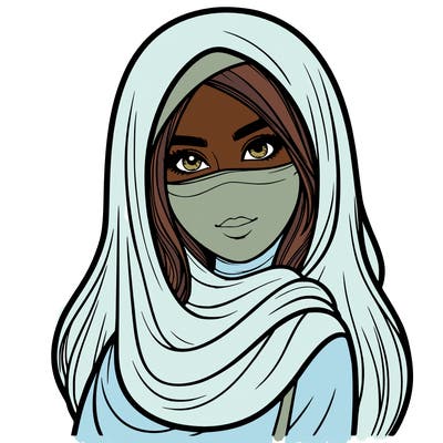 realistic girl with burqa