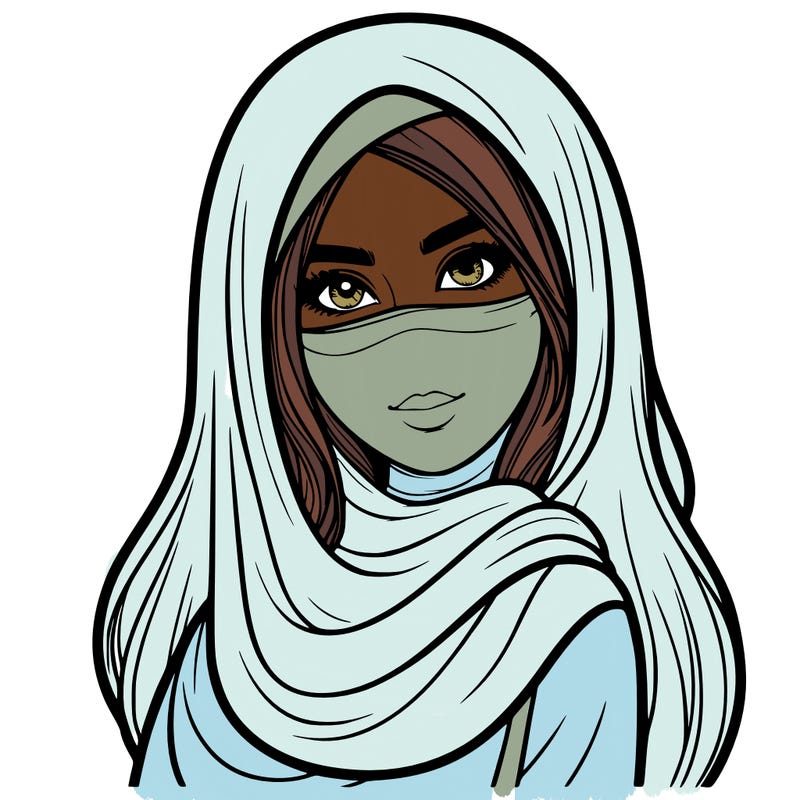 realistic girl with burqa