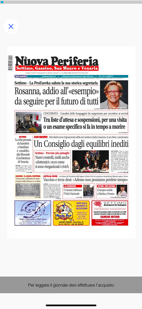 La nuova Periferia - Settimo - Front page of the digital edition of La nuova Periferia newspaper