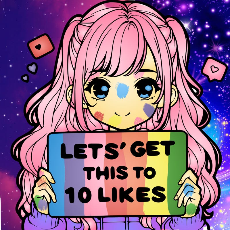 girl holding up sign that says let’s get this to 10 likes realistic