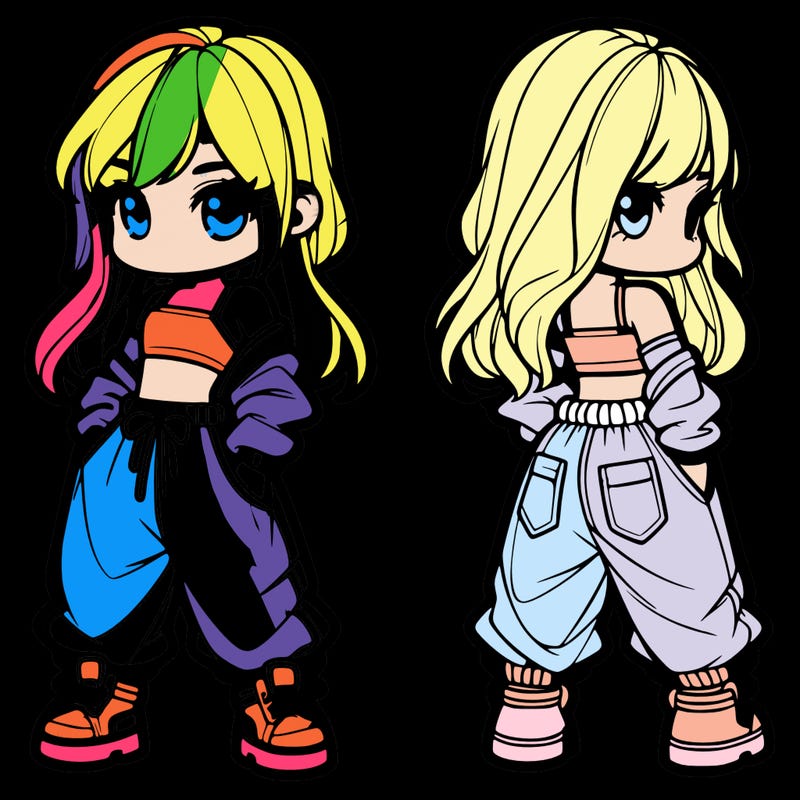 girl in crop top and baggy pants