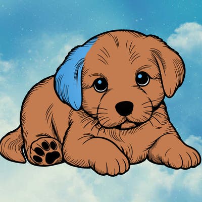 a cute realistic puppy