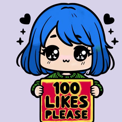 cute girl holding a sign saying 100 likes please