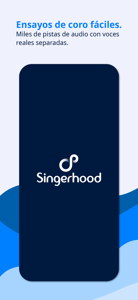 Singerhood - Singerhood app splash screen for choir rehearsals with real voices