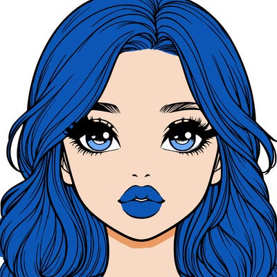 realistic girl with cute hair and lips