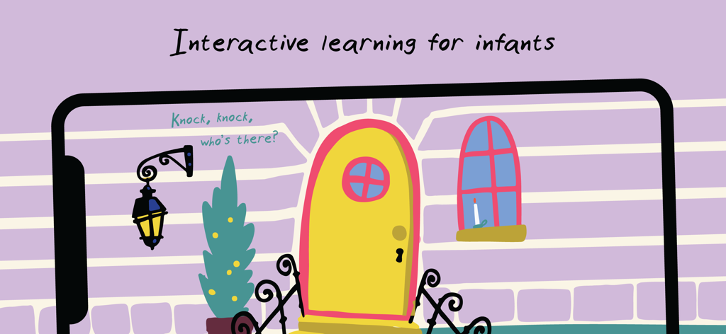 Peekaboo Barn - Baby Books - Screenshot of Peekaboo Barn app showing an interactive house scene for infant learning