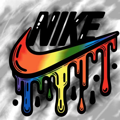 dripping nike logo