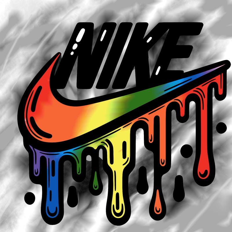 dripping nike logo